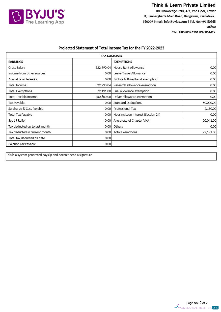 Download BYJU s learning app payslip template in Word and PDF formats.pdf, 2 Photoshop template